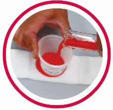 Nylene BS600-CSDN Stain Resistant Cationic Dyeable Nylon stain test - stain being applied to knitted sock