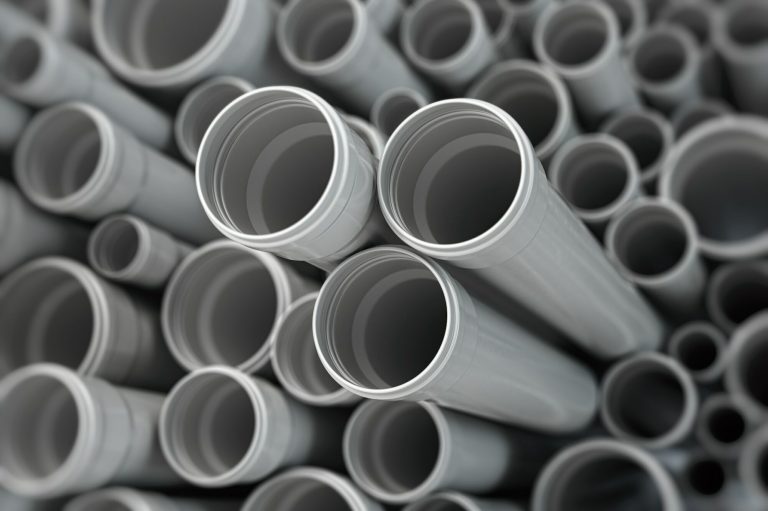 Nylon plastic pipes and tubes background.